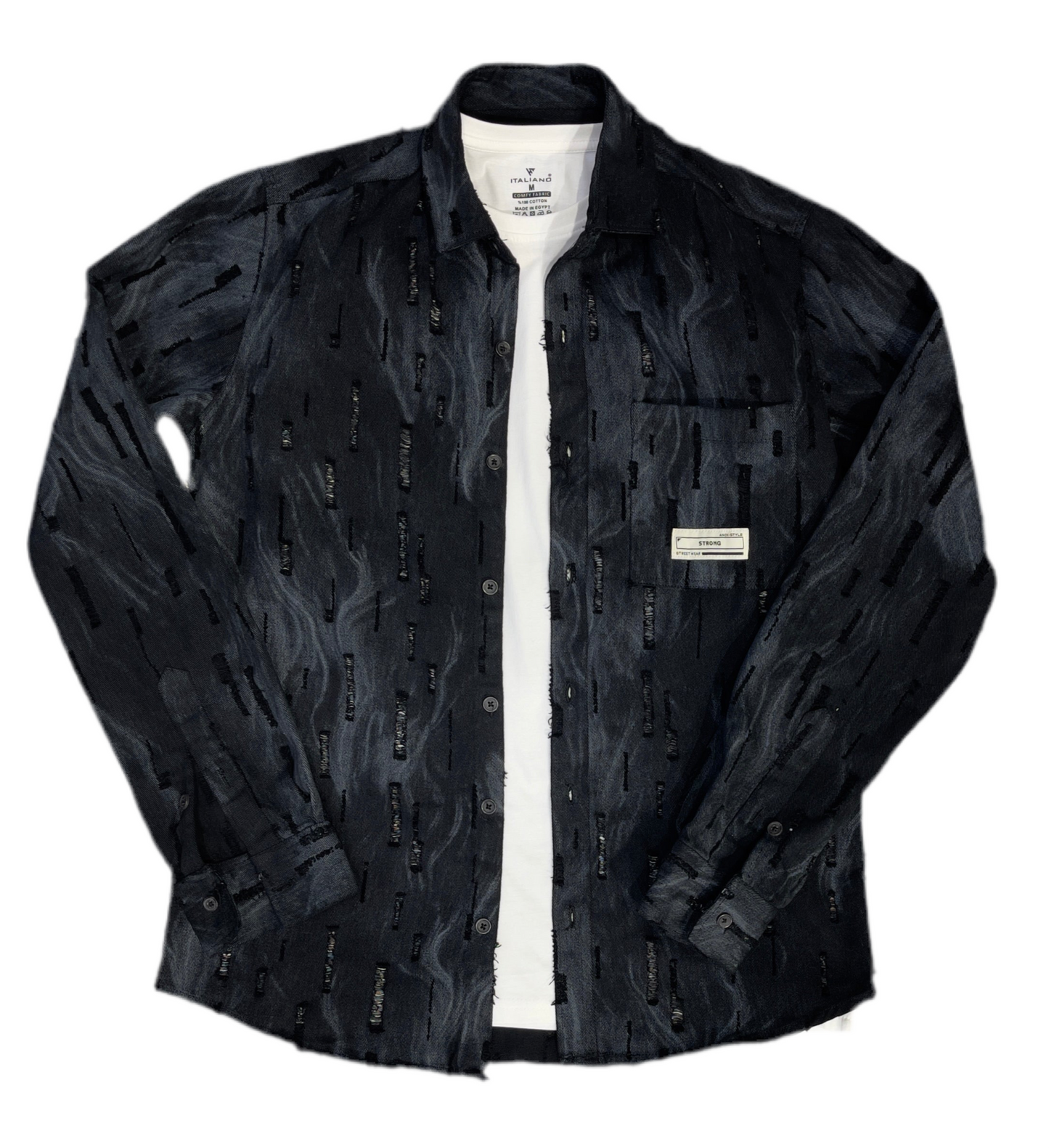 Cutting jeans shirt