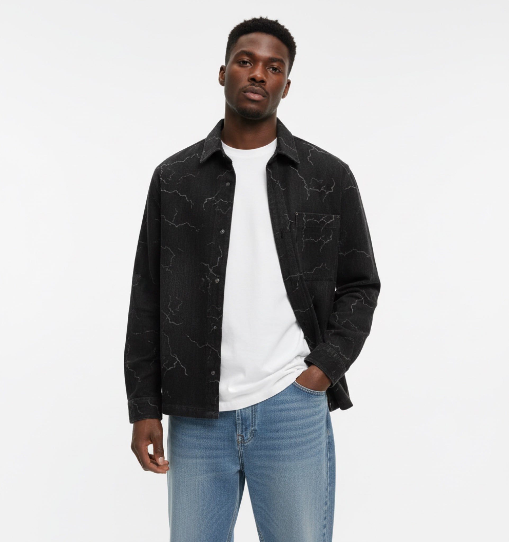 KIT Lightning Print Denim Shirt