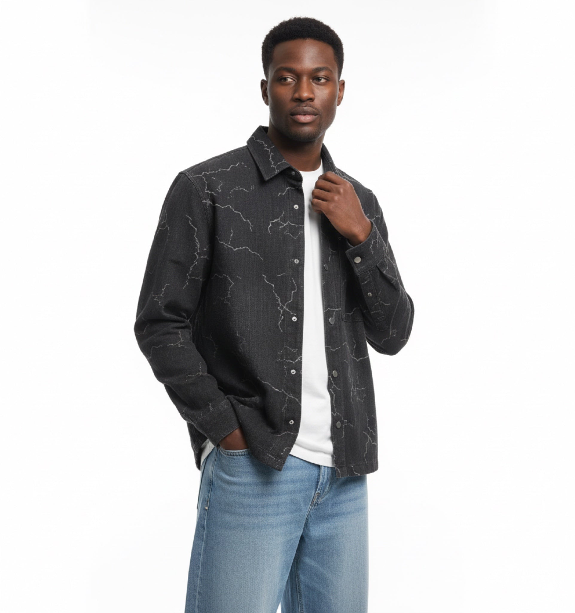 KIT Lightning Print Denim Shirt