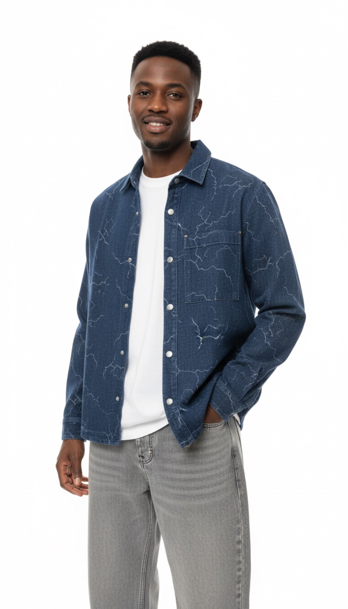 KIT Lightning Print Denim Shirt