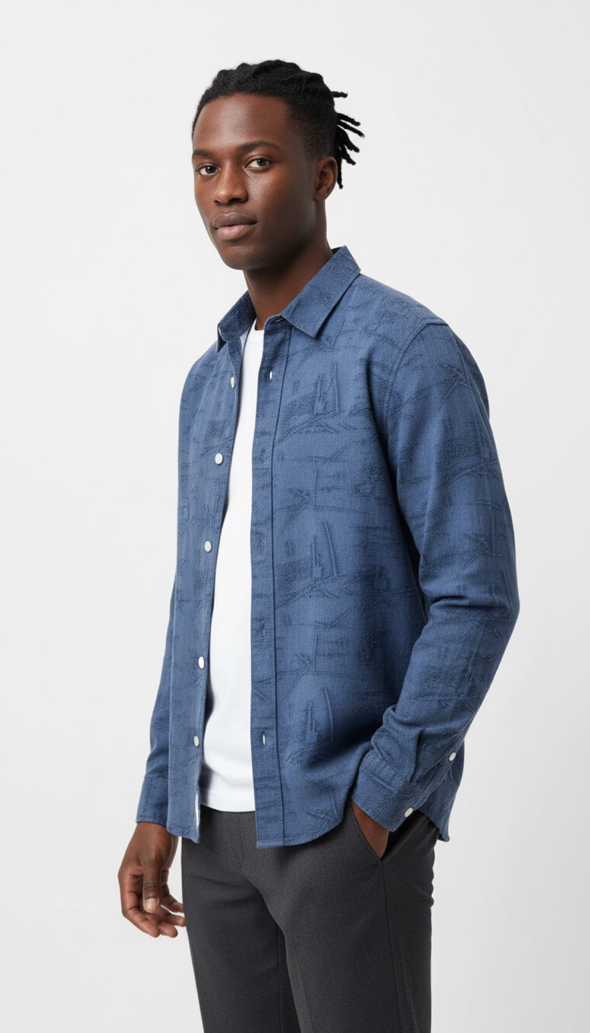 KIT Textured Print Casual Shirt
